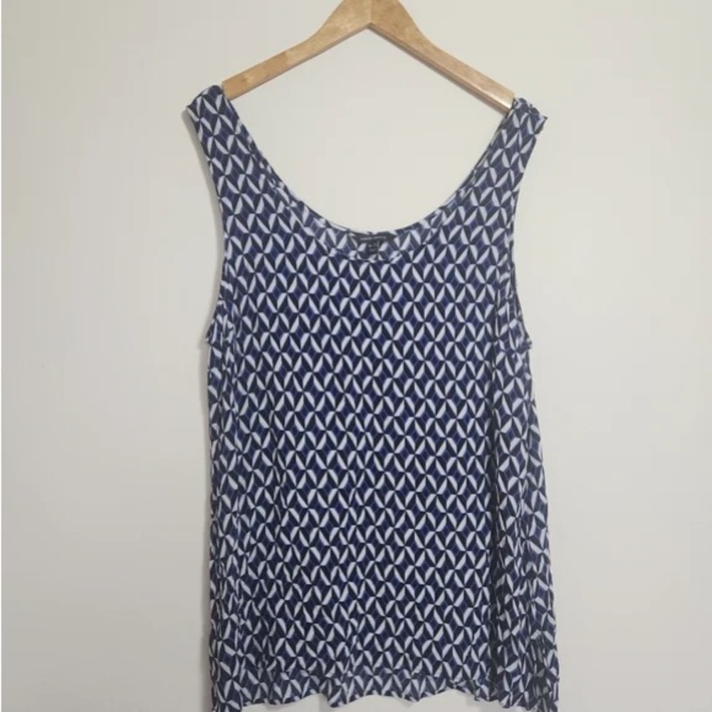 Banana Republic Geometric Print Rayon Tank Top Size XL